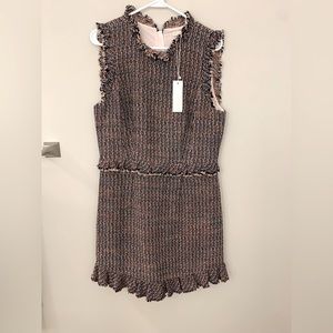 Rebecca Taylor nwt pink and navy tweed dress. Size 12.